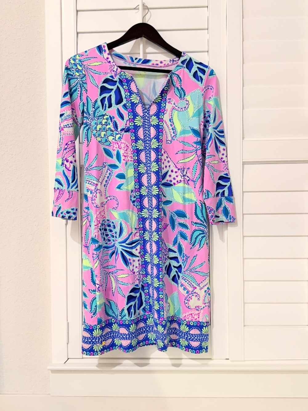 Lilly Pulitzer Women X Meryl Chilly Lilly Bold Floral Neon Tennis Dress